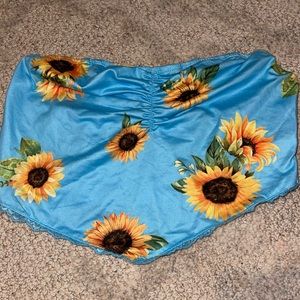 Ruched Sunflower Tube Top